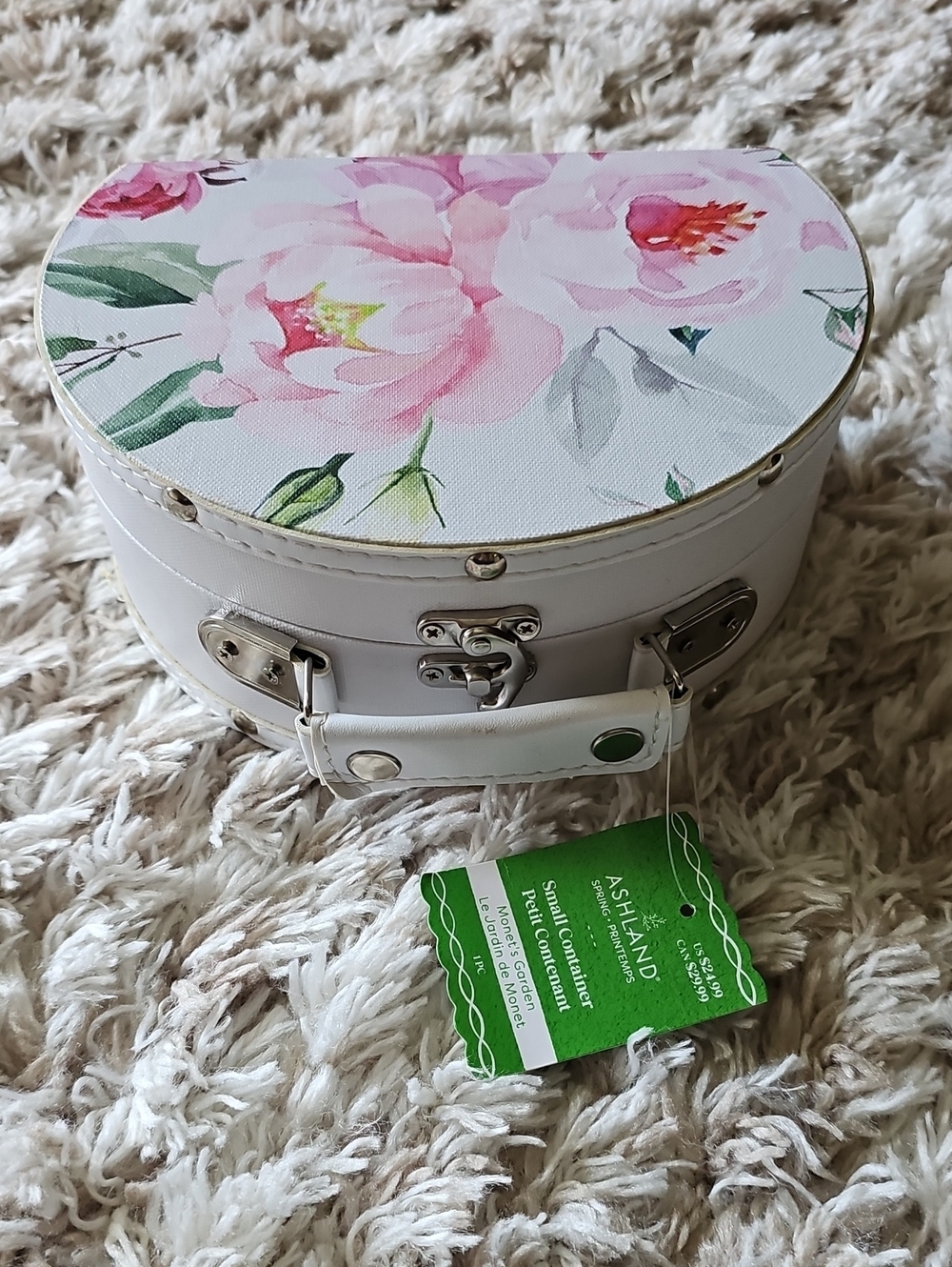 Ashland Floral White Jewelry Box Case